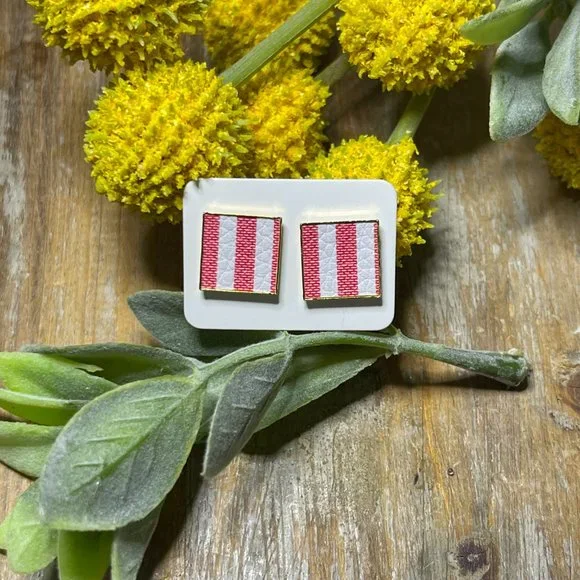 JEWELED ART Handcrafted | Seersucker Earrings | Tutti Frutti Collection🍉🍒 - Picture 1 of 2